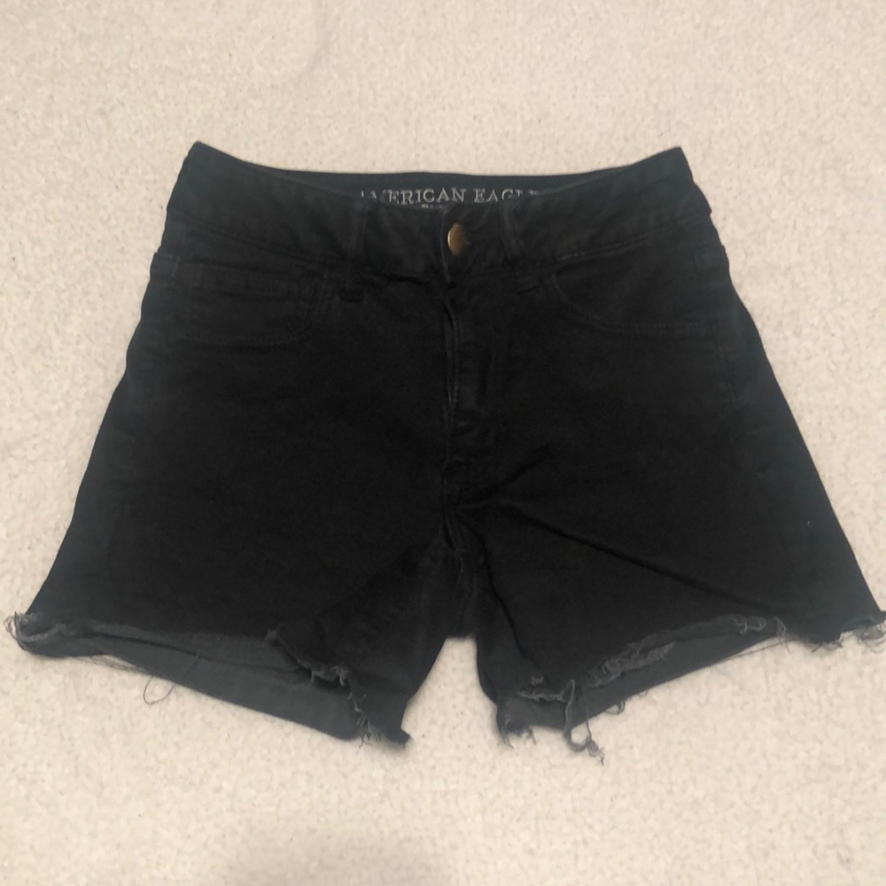 American eagle black denim shorts